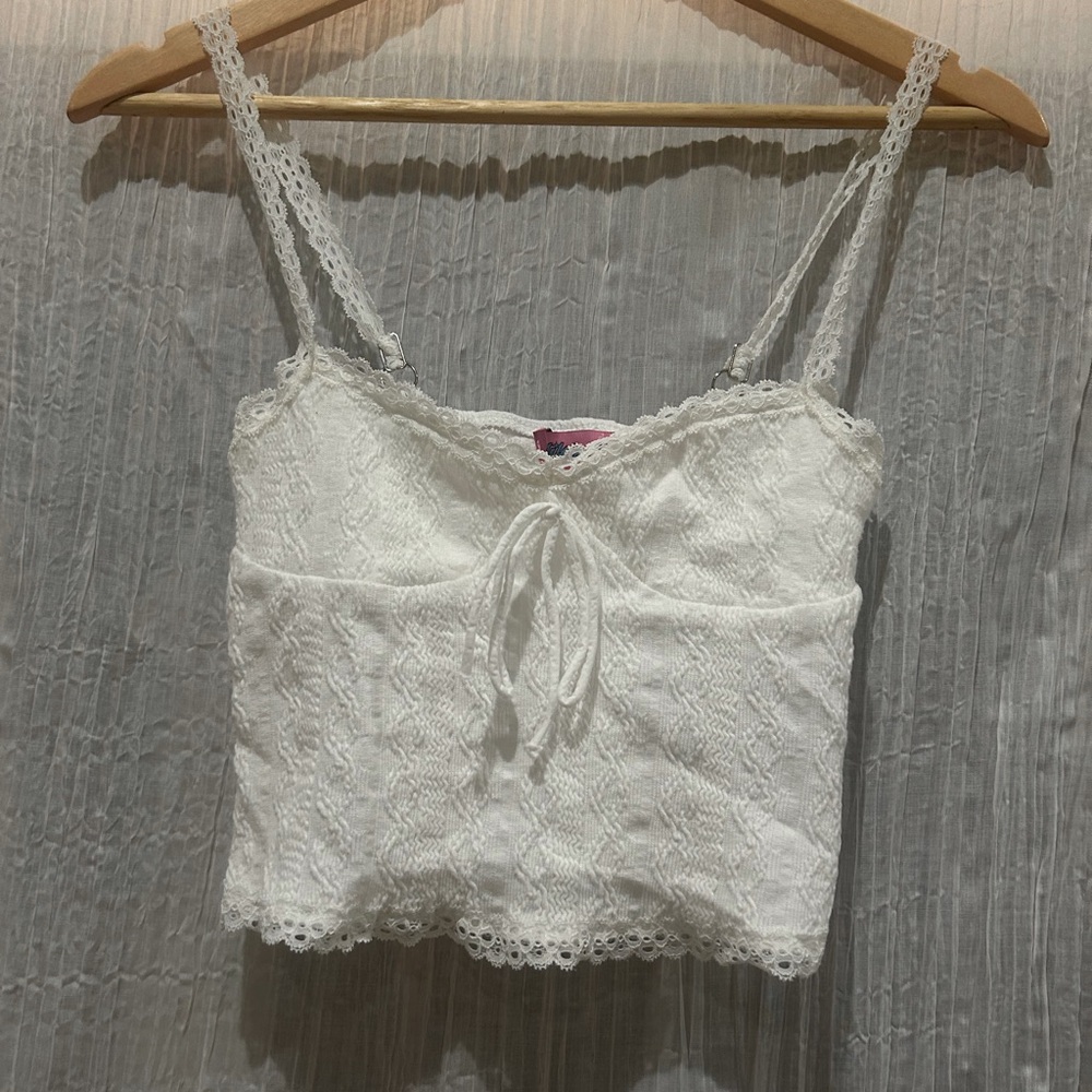 Edikted: Lacey Knit Tank Top white